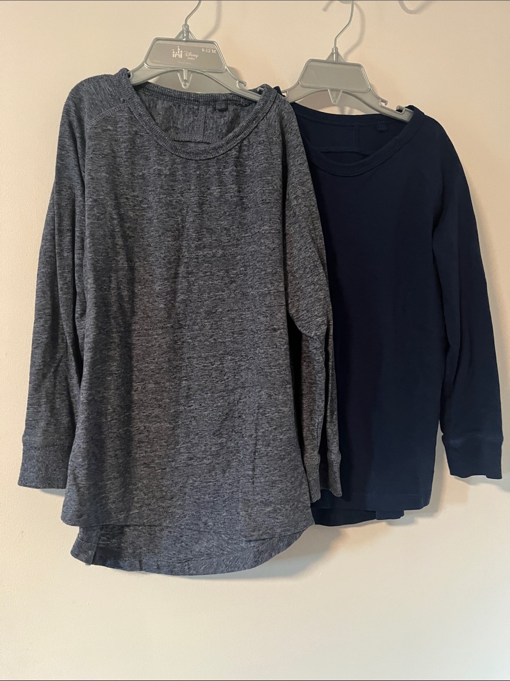 next Kids Long-Sleeve Crewneck Tops in Gray and Navy